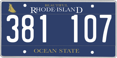 RI license plate 381107