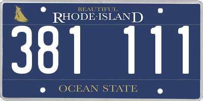RI license plate 381111