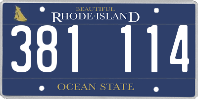 RI license plate 381114