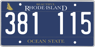 RI license plate 381115