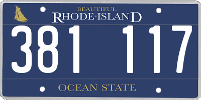 RI license plate 381117