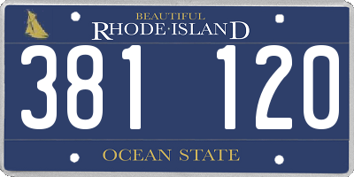 RI license plate 381120
