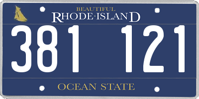 RI license plate 381121