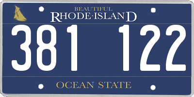 RI license plate 381122