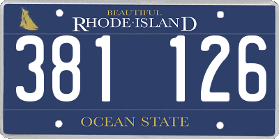 RI license plate 381126