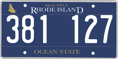 RI license plate 381127