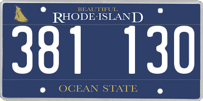 RI license plate 381130