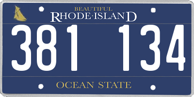 RI license plate 381134
