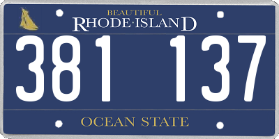 RI license plate 381137
