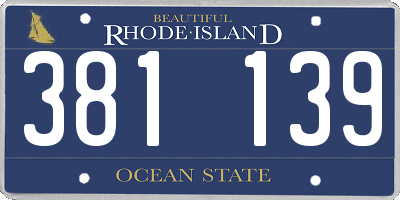 RI license plate 381139