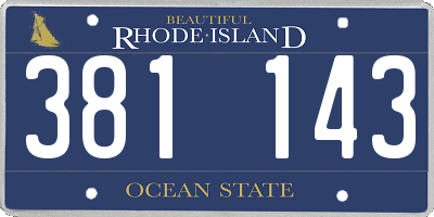 RI license plate 381143