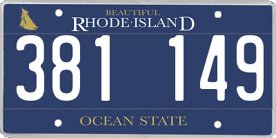 RI license plate 381149