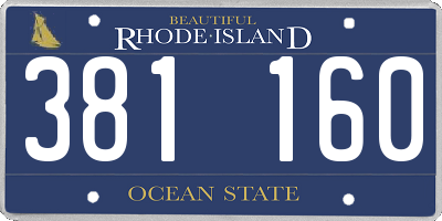 RI license plate 381160