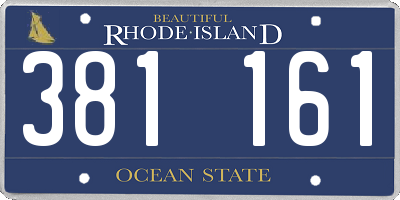 RI license plate 381161