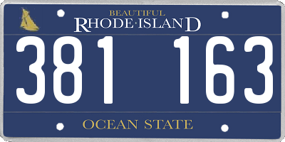 RI license plate 381163