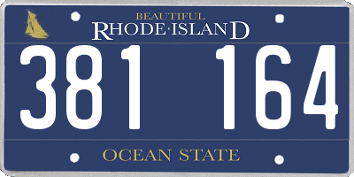 RI license plate 381164
