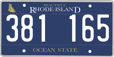 RI license plate 381165