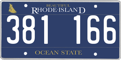 RI license plate 381166