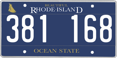 RI license plate 381168