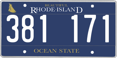 RI license plate 381171