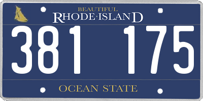 RI license plate 381175