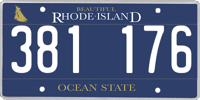 RI license plate 381176