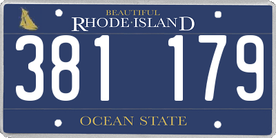 RI license plate 381179