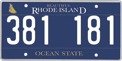 RI license plate 381181