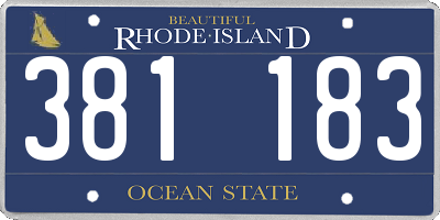 RI license plate 381183