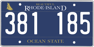 RI license plate 381185