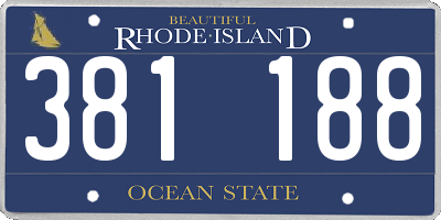 RI license plate 381188
