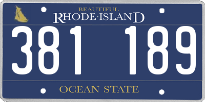 RI license plate 381189