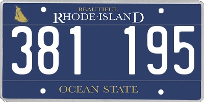 RI license plate 381195