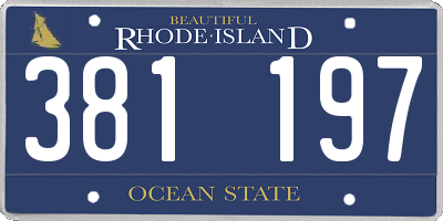 RI license plate 381197