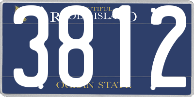 RI license plate 3812