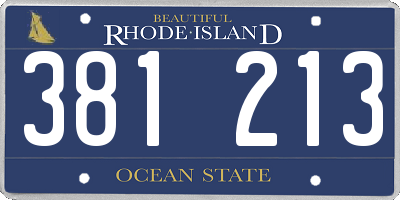 RI license plate 381213