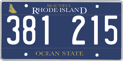 RI license plate 381215