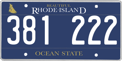 RI license plate 381222