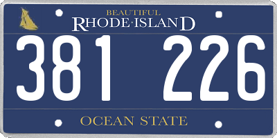 RI license plate 381226