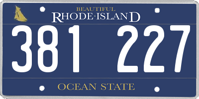 RI license plate 381227
