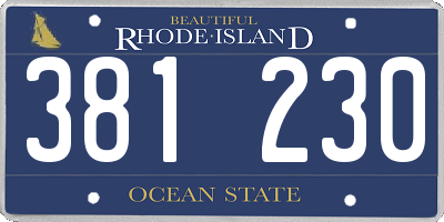 RI license plate 381230