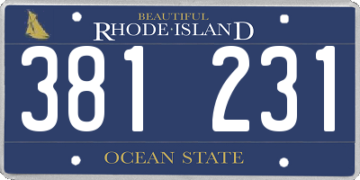 RI license plate 381231
