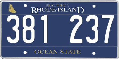 RI license plate 381237