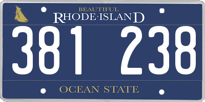 RI license plate 381238