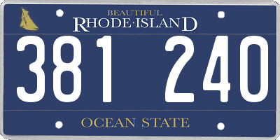 RI license plate 381240