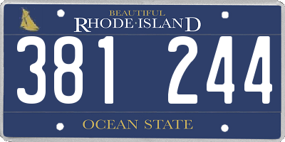 RI license plate 381244