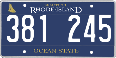 RI license plate 381245