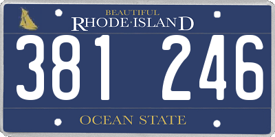 RI license plate 381246
