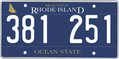 RI license plate 381251