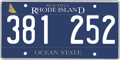 RI license plate 381252